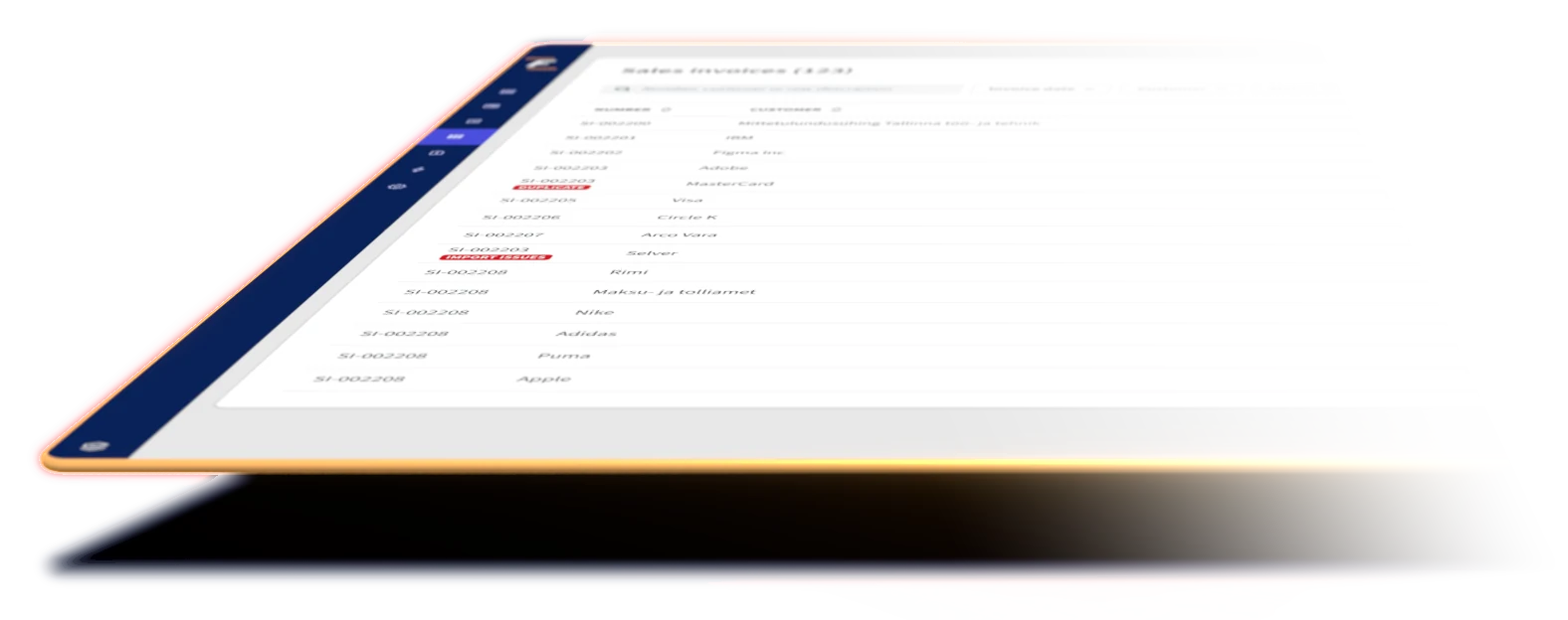 Fitek-platformscherm: overzicht van het factuurbeheer