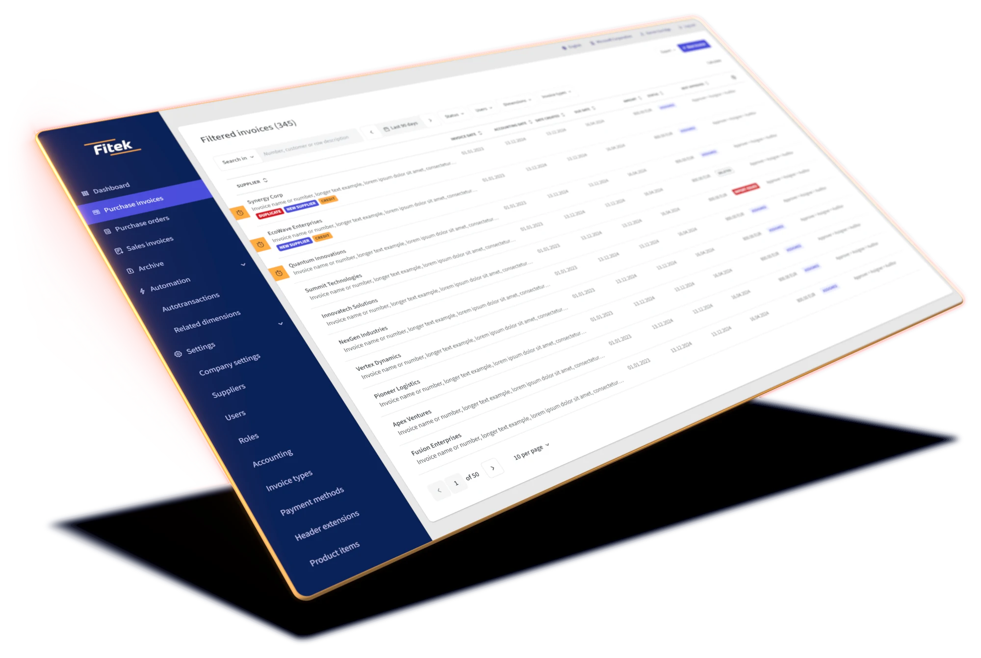 Fitek-platformscherm: documentdigitalisering